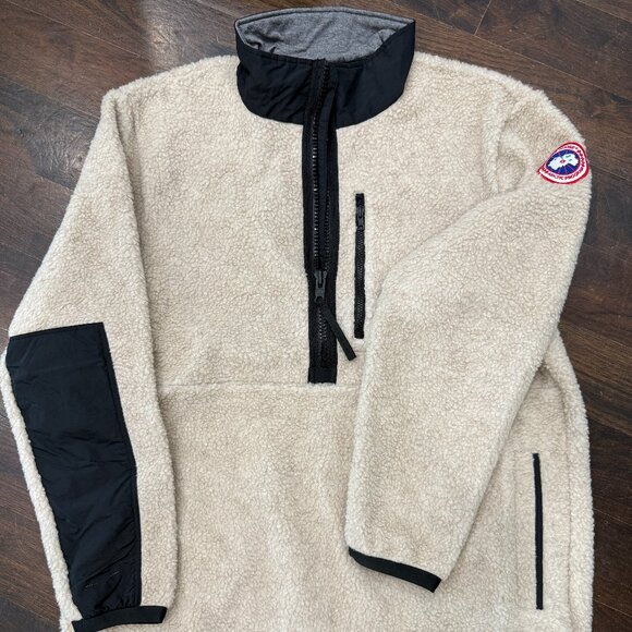 Canada Goose Updated Renfrew Fleece Pullover Beige Half Zips NWT $600 Size XL - Picture 2 of 5